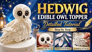 Diy Fondant Hedwig Cake Topper✨🪄