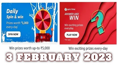 Amazon Funzone Quiz Answers Today|3 February 2023 | Daily Quiz Time