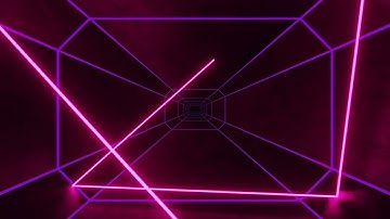 4K Pink Neon Ray Moving and Bouncing in Hexagon Dark | Animation Video 4K