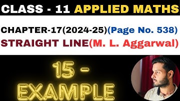 15Example l Chapter 17 l STRAIGHT LINE l example15 l Class 11th Applied Maths l M L Aggarwal 2024-25