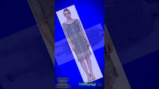 Fashions Womens Blouson Metallic Crochet Dress With Fringe Hemline