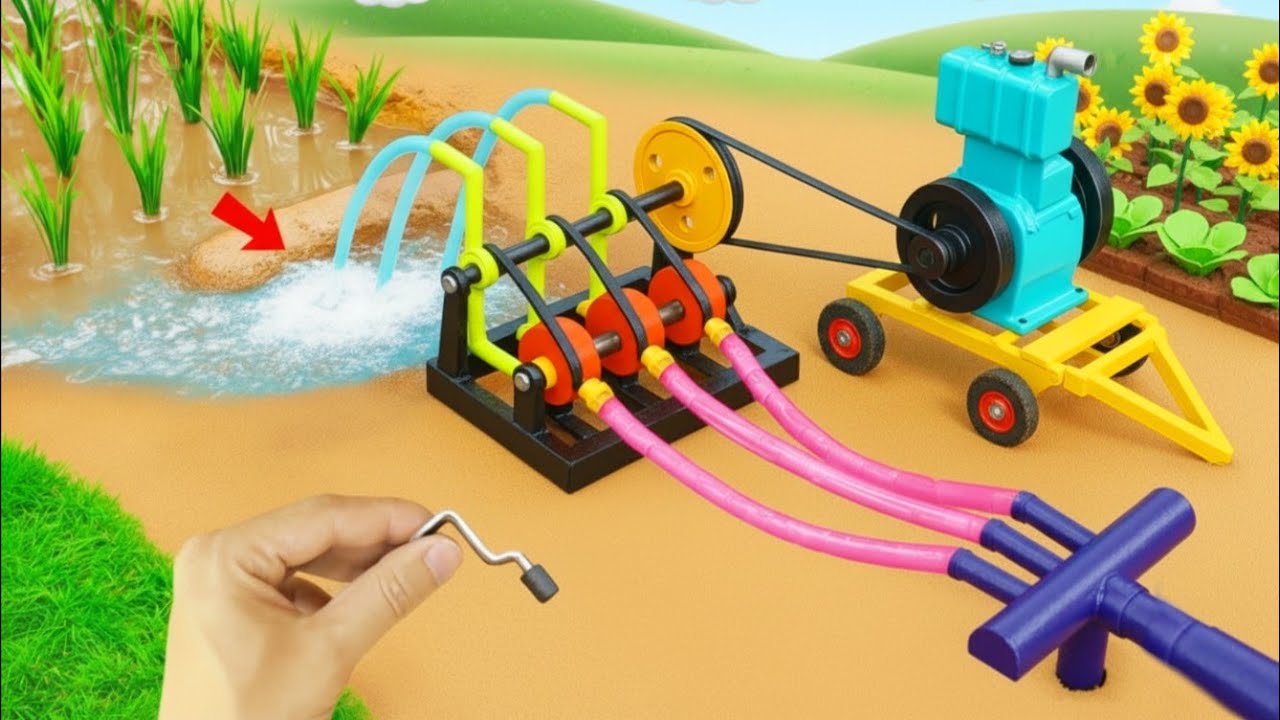 DIY Mini Water Pump | Hand Pump Science Project | Simple Water Pump at Home | School Project Idea