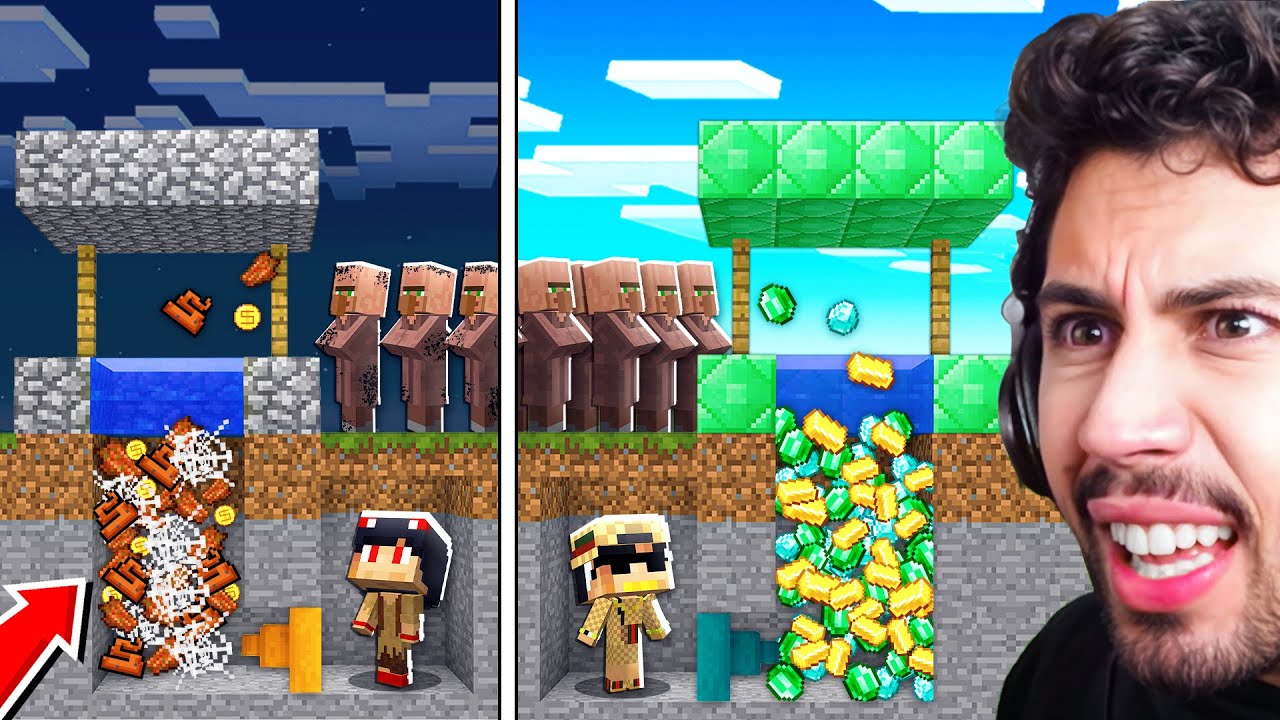 اكتشفنا بئر الأمنيات المطور ونهبنا ثروة القرويين في قرية ماين كرافت !!؟