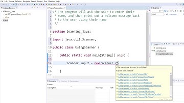 Java 3:  Using the scanner class in eclipse
