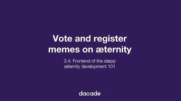 Vote and register memes on æternity - Frontend of the dæpp - Aeternity development 101