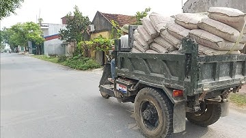 🔴xe công nông chở cát xi măng | công nông chế chở vật liêu xây dựng rất khỏe | hieu excavator