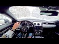 2017 Ford Mustang GT Coupé 5.0 V8 450 HP - Snow winter POV Test Drive, sound, and powersilde, drift