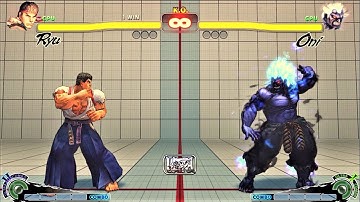 RYU VS ONİ | CPU VS CPU Ultra Street Fighter IV  (Hardest AI)
