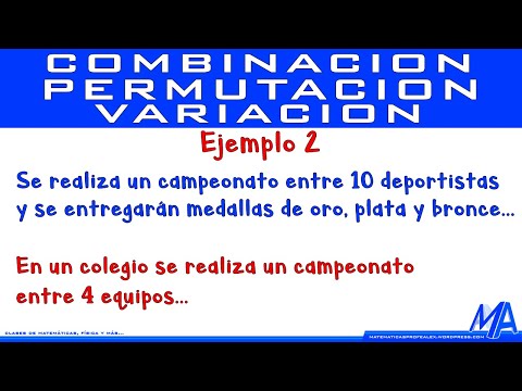 Combinaciones, permutaciones y variaciones | Ejemplo 2