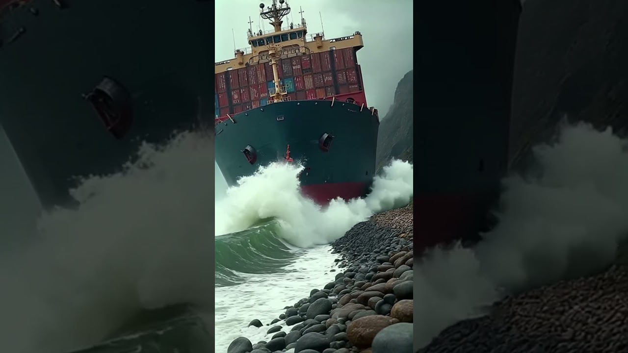TERRIFYING Moment Cargo Ship is Nearly Wrecked by Tsunami Wave!