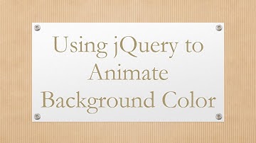 Using jQuery to Animate Background Color