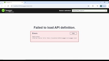 How to fix error: Failed to Load API Definition (undefined /swagger/v1/swagger.json) #video_supports