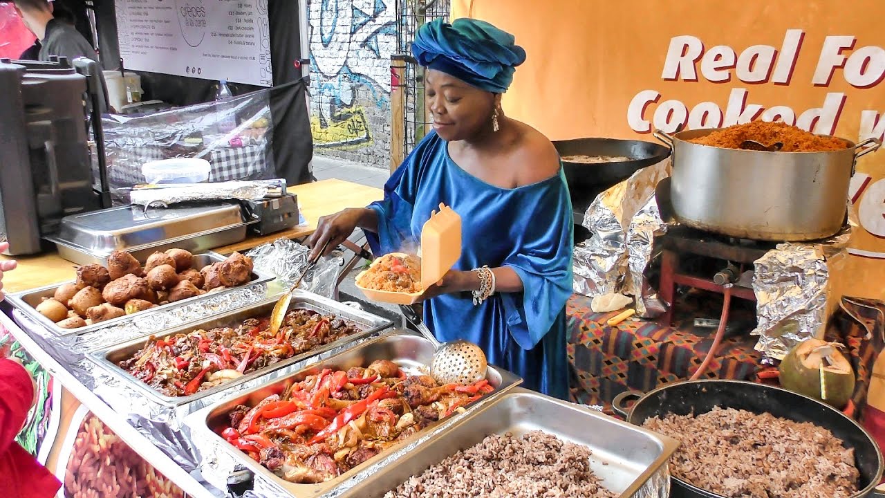 African Food from Ghana Tasted in London. Street Food of Brick Lane