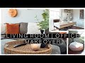 BOHO-VINTAGE LIVING ROOM / OFFICE MAKEOVER | Decorate, Organize & Clean with Me