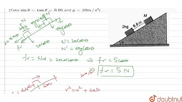 Two blocks of masses `2kg` and M are at rest on an inclined plane and are separated by a distanc...