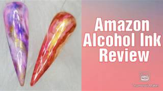 Amazon Alcohol Ink Review | Marble Nails | Blooming Nail Polish