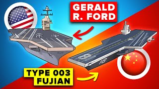 Chinese Type 003 Fujian vs USS Gerald R. Ford || Who Would Win Aircraft Carrier Comparison