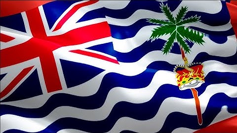 British Indian Ocean Territory flag closeup 1080p Full HD 1920X1080 footage video waving in wind