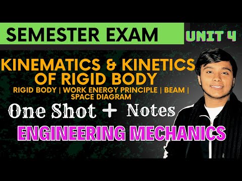 Kinematics | Kinetics of Rigid Body | rigid body |Work Energy Principle| Beam | space diagram#exam