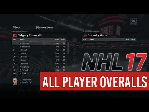 NHL 17 Beta - All player overalls 