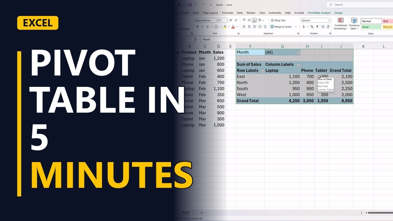 How to Make a Pivot Table in Excel (Beginner, in 5 Minutes)