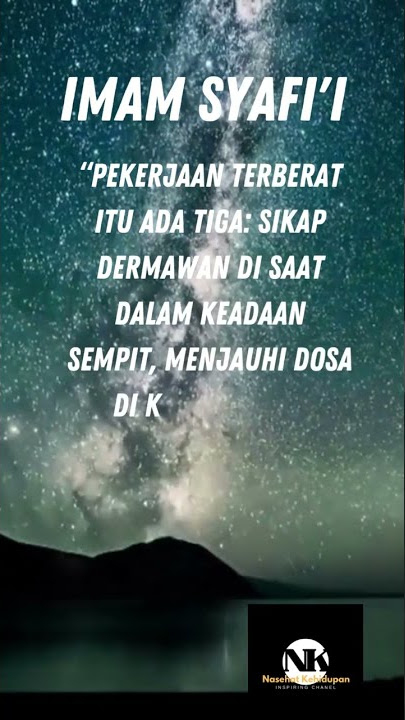 3 pekerjaan terberat, kata bijak Imam Syafi'i #short
