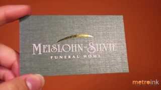 Metroink Linen with Gold Foil Business Card Meisloun Silvie