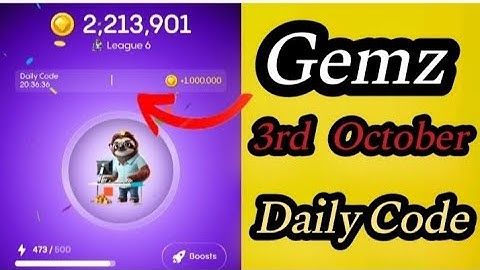 Gemz 3rd October Daily code | Gemz Daily code 3rd October | 3rd October Gemz code