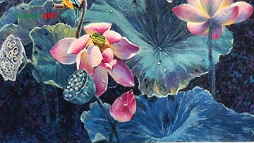 Vẽ tranh sơn dầu hoa sen theo đơn đặt hàng - TSD791LHAR