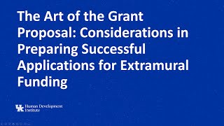 The Art of the Grant Proposal Part 1