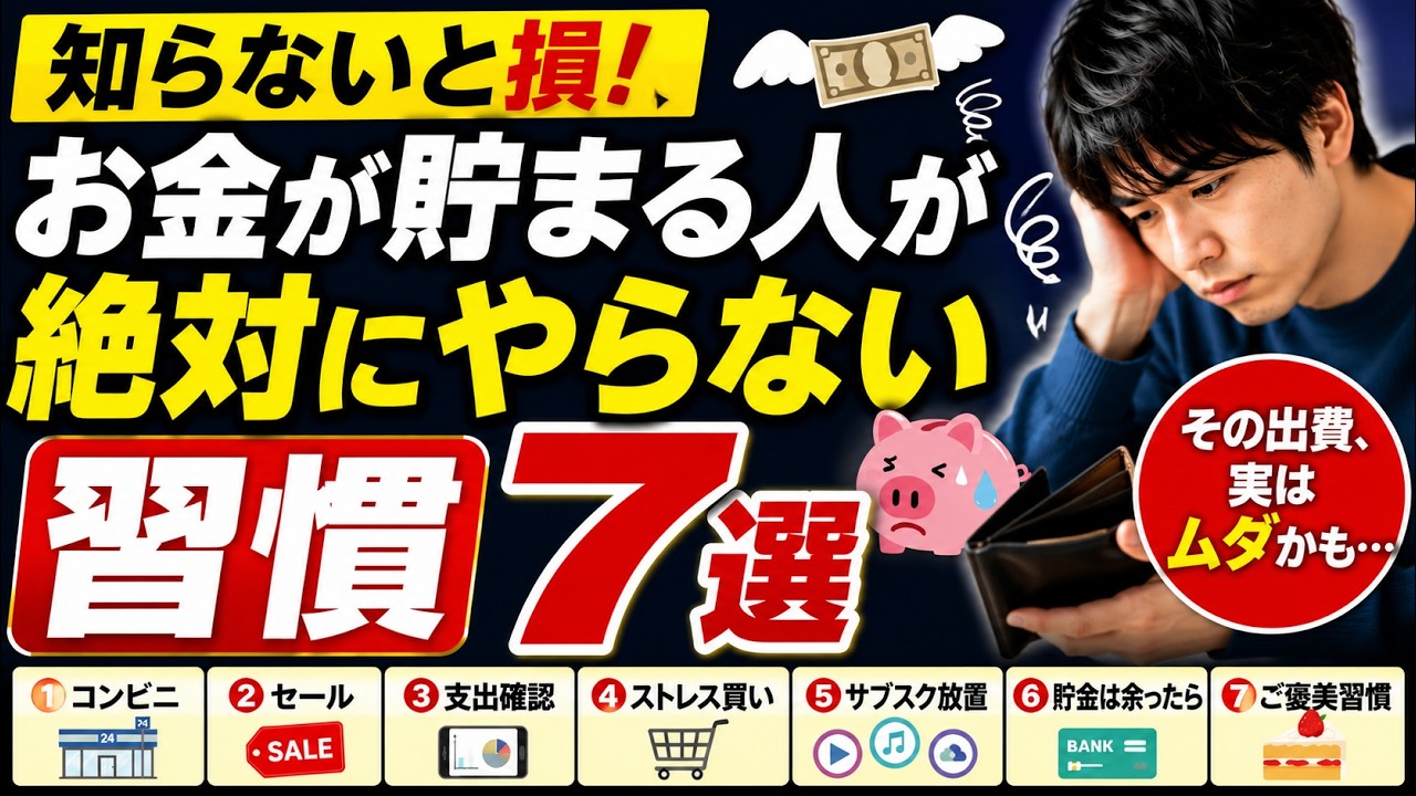 知らないと損】お金が貯まる人が絶対にやらない習慣7選｜知らないうち