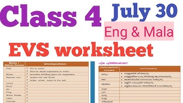class 4 EVS worksheet 30/7/21| kite victers 4th std EVS worksheet 30/7/21| @talknwalk5886