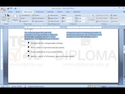 Change the layout of the paragraph beginning The tested program... into two column layout and...