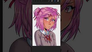 guess my favorite doki by how i draw them! #ddlc #sayori #yuri #natsuki #monika #drawing #procreate