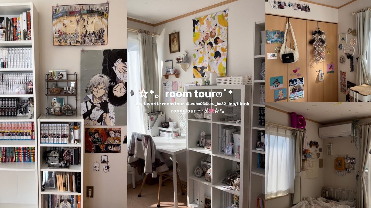 【☆*。room tour】推し沢山大学生のお部屋紹介ꕀ⋆🐰🎀ෆ˚* 本棚/メイク収納/グッズ飾り方