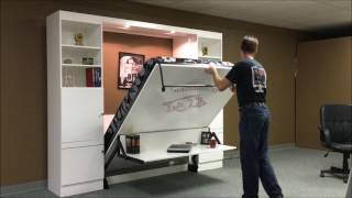 Murphy bed with a Razorback carving and a stay level desk.