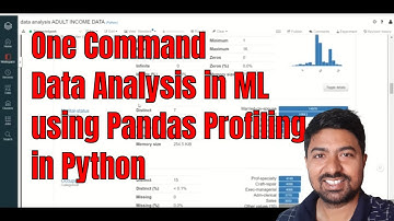 Pandas Profiling | One Command Data Analysis in Machine Learning | Data preprocessing explained