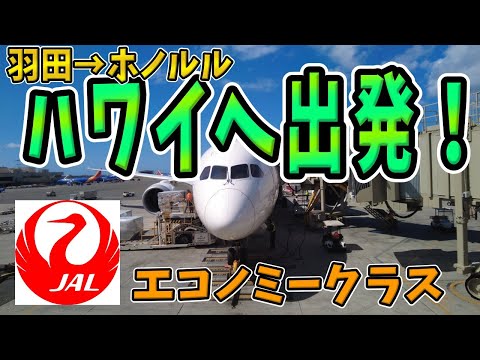 【ハワイ旅行vlog】JALでハワイへ！羽田空港のサクララウンジ・スカイビュー・ファーストクラスラウンジをハシゴ！ JAL 日本航空 エコノミークラス JL74 羽田→ホノルル #ハワイ旅行