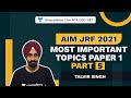 AIM JRF 2021 | Most Important Topics Paper 1 Part 5 | Talvir Singh