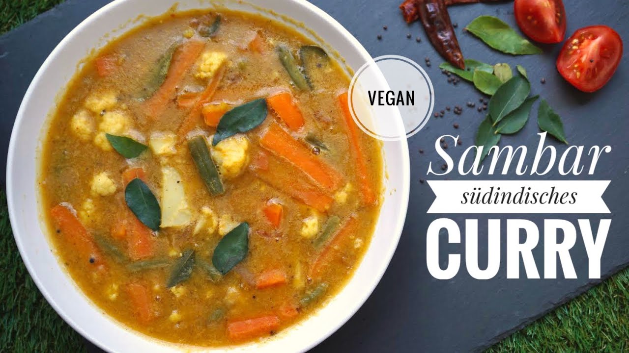 Sambar - veganes Linsencurry mit Gemüse - Indisches Dal 🍛 - YouTube