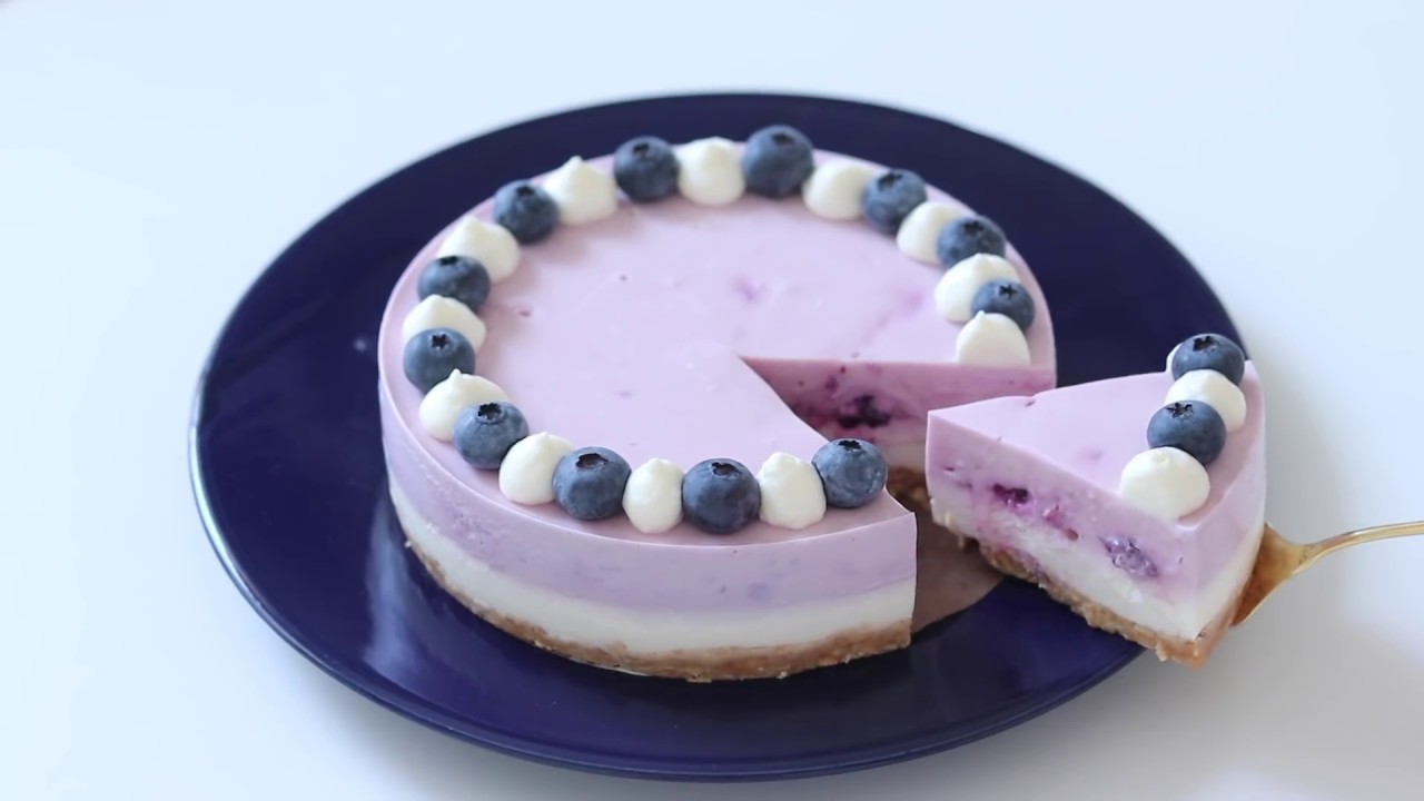 ブルーベリーのレアチーズケーキの作り方 No Bake Blueberry Cream Cheesecake Hidamari Cooking Youtube