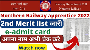 Northern Railway Apprentice merit list 2022: Document verification