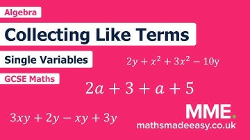 Algebra - Collecting Like Terms (Video 1)