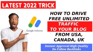 How to Drive FREE Traffic From USA, CANADA, UK to your Blog | Instant Approval DoFollow Backlinks