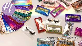 Paper Card Eyelash Packaging Boxes Wholesale  from China Hermes LASHES custom lashes box vendors