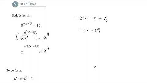 Solving an exponential equation by finding common bases Linear exponents