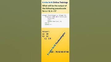 Pseudocode Examples 17 || Top MNCs MCQs Leela Soft Technologies Ramavarapadu Vijayawada #leelasoft