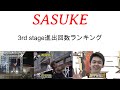 歴代SASUKE 3rd Stage進出回数ランキング 歴代SASUKE 3rd Stage進出回数ランキング
