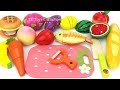 Learn Names of Fruit and Vegetables with Fish Apple Wooden Cutting Toys Learning Videos