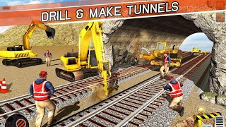 New Tunnel Railroad Train Construction Simulator - Construction Vehicles 3D Gameplay screenshot 5